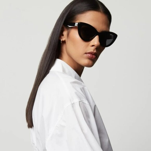 BRAND NEW Miu Miu MU04YS 10G5S0 Black Dark Grey Cat Eye Women Sunglasses